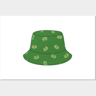 Bucket hat with frogs Posters and Art